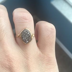 Black Druzy Ring
